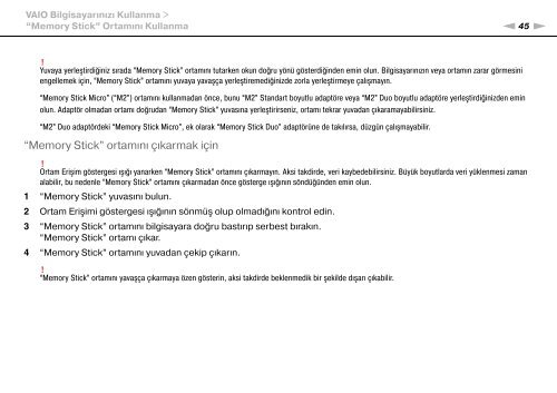 Sony VGN-FW54E - VGN-FW54E Mode d'emploi Turc