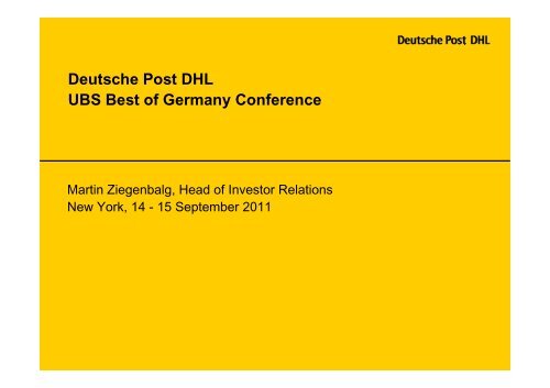 Deutsche Post DHL UBS Best of Germany Conference