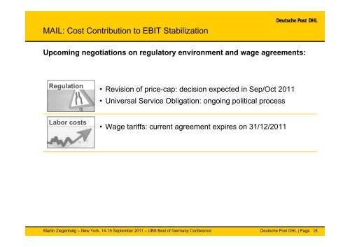 Deutsche Post DHL UBS Best of Germany Conference