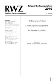 RWZ Jahresinhaltsverzeichnis 2010 - LexisNexis â€” RWZ ...