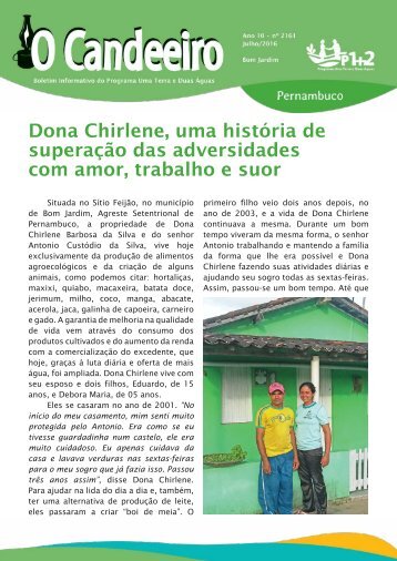 Dona Chirlene, uma hist?ria de supera??o das adversidades com amor, trabalho e suor