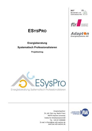 ESYSPRO Energieberatung Systematisch Professionalisieren