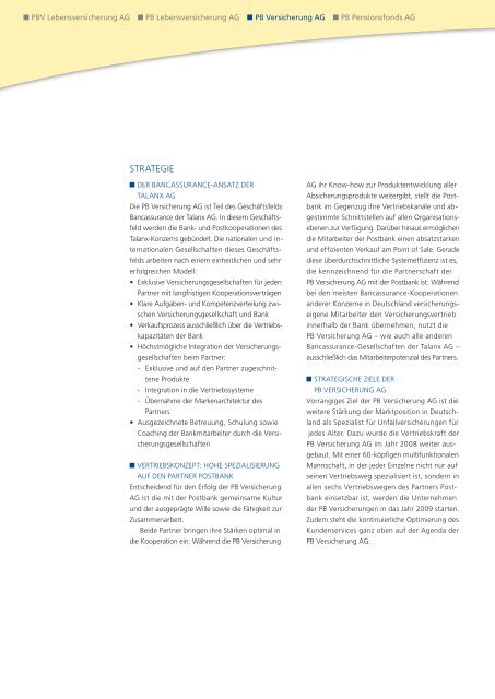 Geschäftsbericht 2008 - PB Versicherungen