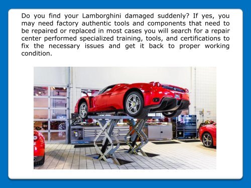 Luxury Lamborghini Super Car Repair