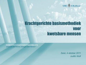 Krachtgerichte basismethodiek voor kwetsbare mensen