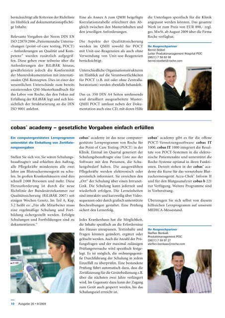 Newsletter der Roche Diagnostics GmbH - Roche in Deutschland