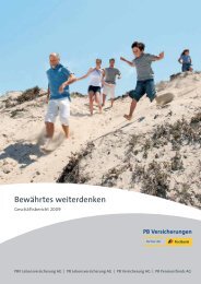 Bewährtes weiterdenken - PB Versicherungen