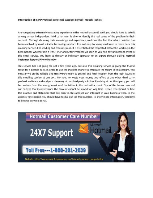 Hotmail customer email Support Phone number