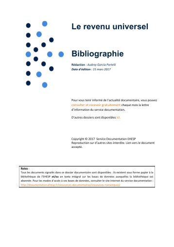 Le revenu universel Bibliographie