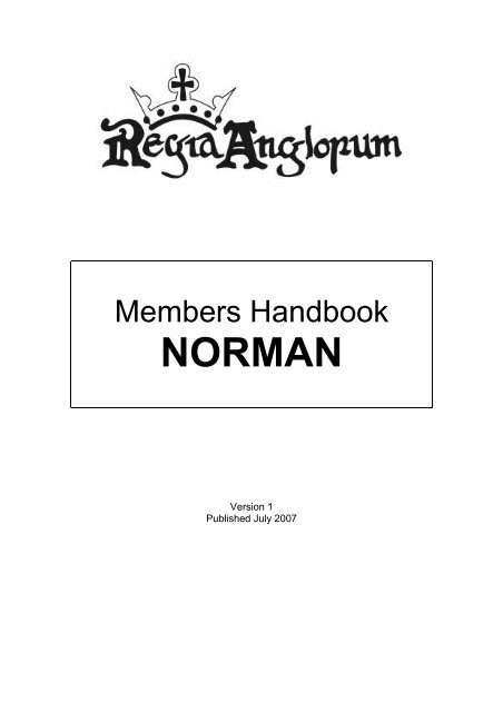 Members Handbook - Norman - Regia Anglorum