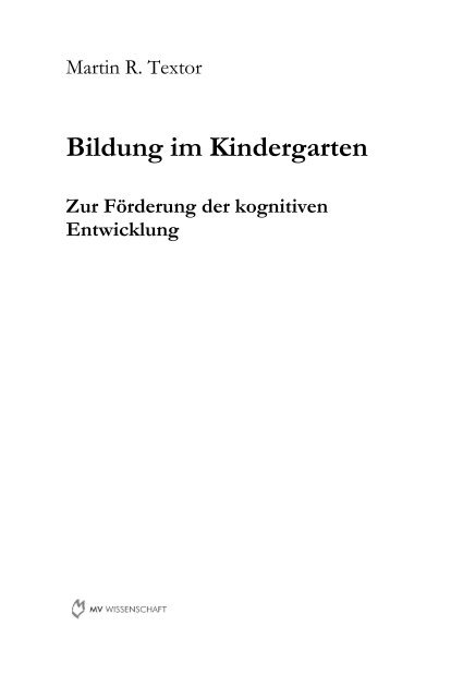 Martin R. Textor Bildung im Kindergarten - von Ingeborg Becker ...