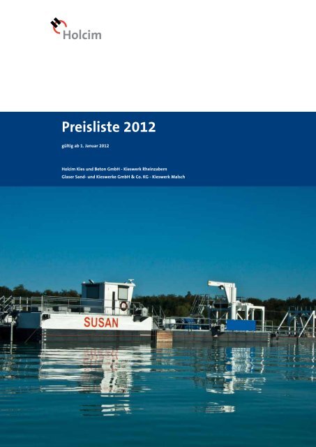 Preisliste 2012 - Holcim Süddeutschland