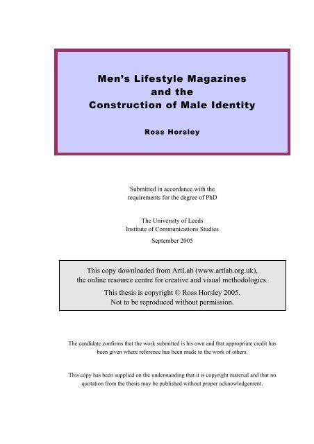 Men's Lifestyle Magazines and the Construction of Male Identity