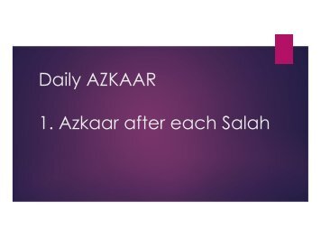 Azkaar-after salah