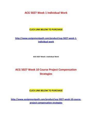 ACG 5027 Assignments