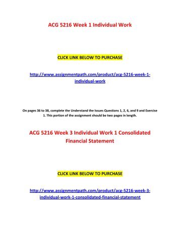 ACG 5216 Assignments