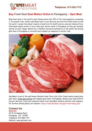 Buy Fresh Desi Goat Mutton Online In Parsippany – Spot Meat