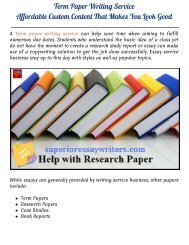 Term Paper Writing Service - Affordable Custom Content That Makes You Look Good