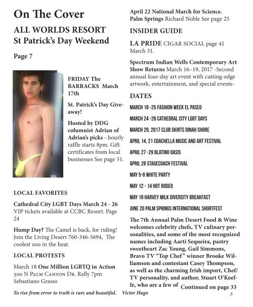 This week in gay Palm Springs California St. Patrick's Day Weekend events