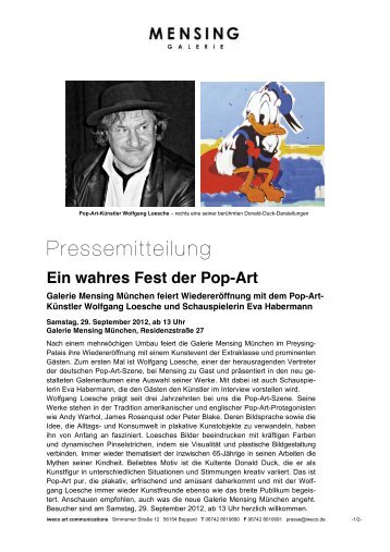 Ein wahres Fest der Pop-Art - Galerie Mensing