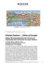 Charles Fazzino – „Cities of Europe“ Galerie Mensing präsentiert ...
