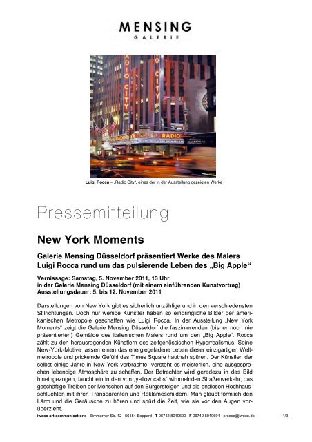 New York Moments - Galerie Mensing