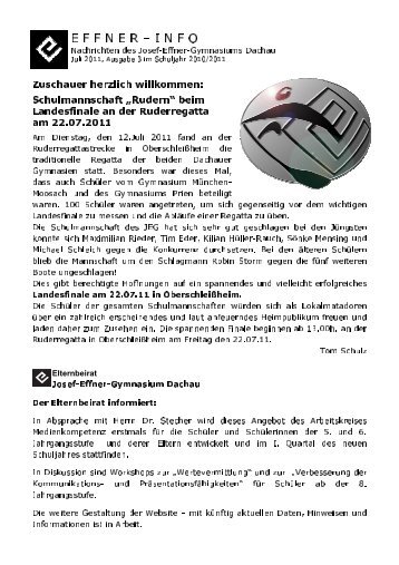 Effner-Info Juli 2011 - Josef-Effner-Gymnasium