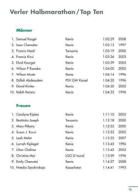 17. Verler Halbmarathon - Verler Volkslauf