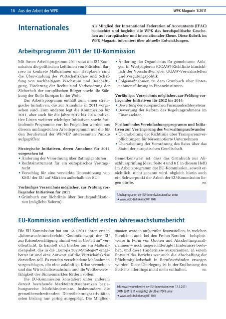 WPK Magazin 1/2011 - Wirtschaftsprüferkammer