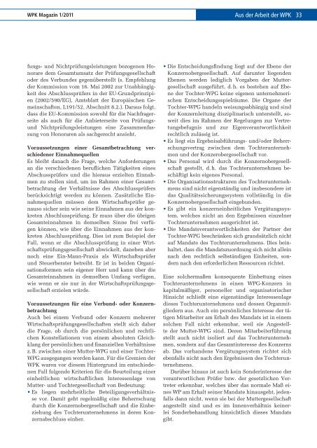 WPK Magazin 1/2011 - Wirtschaftsprüferkammer