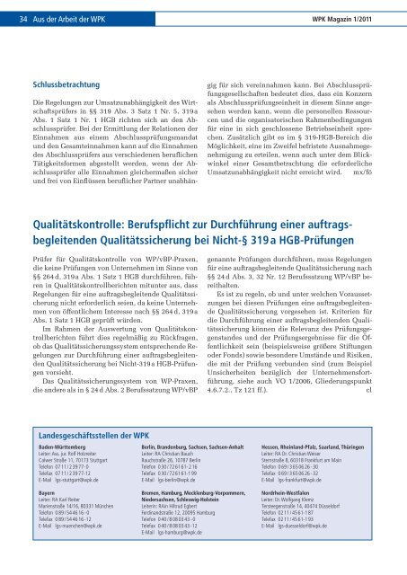 WPK Magazin 1/2011 - Wirtschaftsprüferkammer