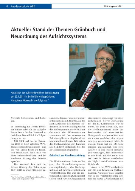 WPK Magazin 1/2011 - Wirtschaftsprüferkammer