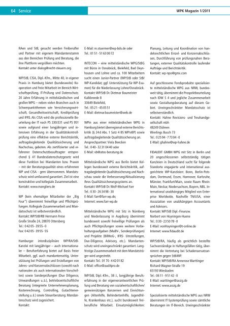 WPK Magazin 1/2011 - Wirtschaftsprüferkammer