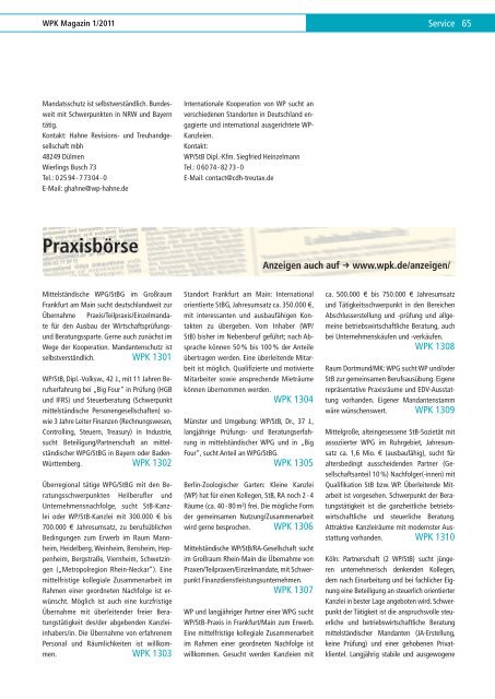 WPK Magazin 1/2011 - Wirtschaftsprüferkammer