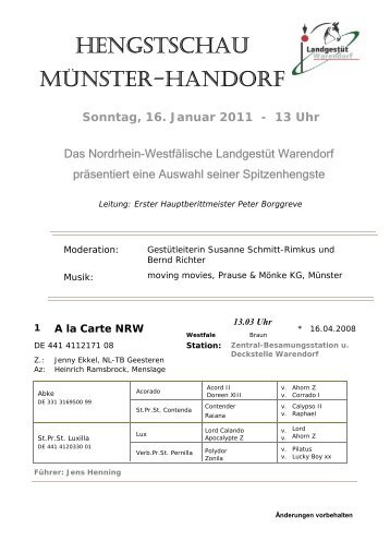 hengstschau münster-handorf - Landesregierung Nordrhein-Westfalen