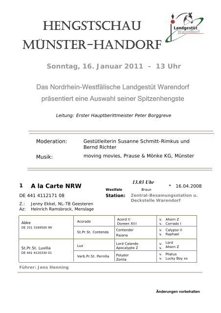 hengstschau münster-handorf - Landesregierung Nordrhein-Westfalen