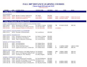 fall 2007 distance learning courses - Jackson State University