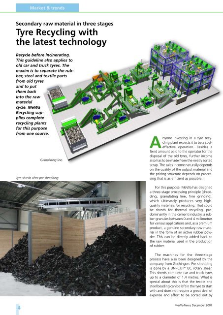 R From used tyres to rubber powder - MeWa Recycling Maschinen ...