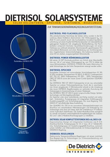 Technische Prospekt : Dietrisol Solarsysteme