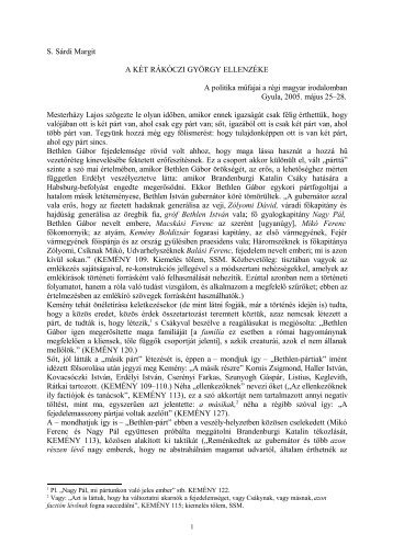 A két Rákóczi György ellenzéke