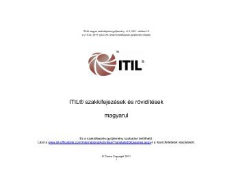 ITIL® szakkifejezések és rövidítések magyarul