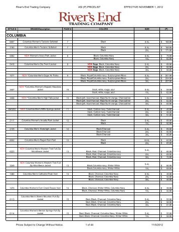 2013 Price List - pdf - Rivers End Trading Company