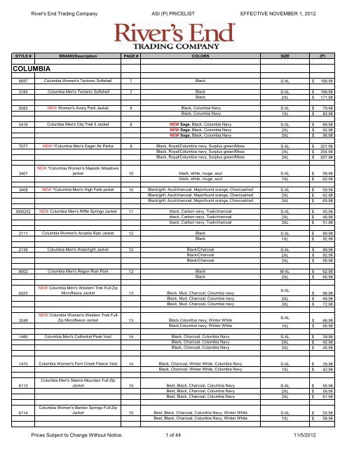 2013 Price List - pdf - Rivers End Trading Company