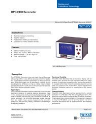 DPG 2400 Barometer - Mensor Corporation
