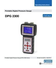 Portable Digital Pressure Gauge - Mensor Corporation