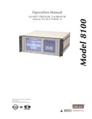 Quartz Pressure Calibrator Model 8100 - Mensor Corporation