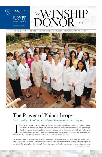 The Power of Philanthropy - Winship Cancer Institute - Emory ...