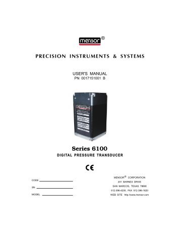 PRECISION INSTRUMENTS & SYSTEMS Series 6100