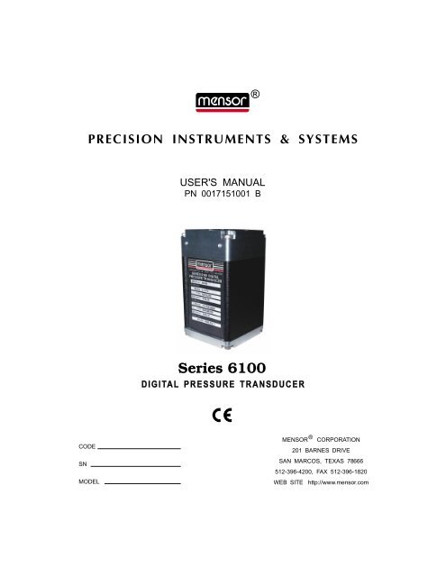 PRECISION INSTRUMENTS & SYSTEMS Series 6100