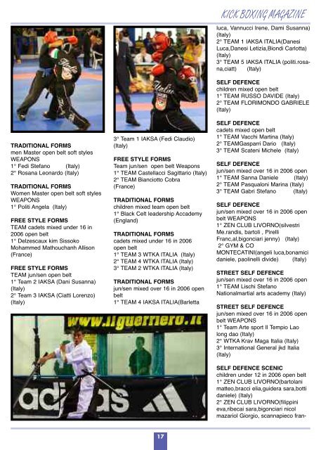 kick boxing magazine - IAKSA Italia